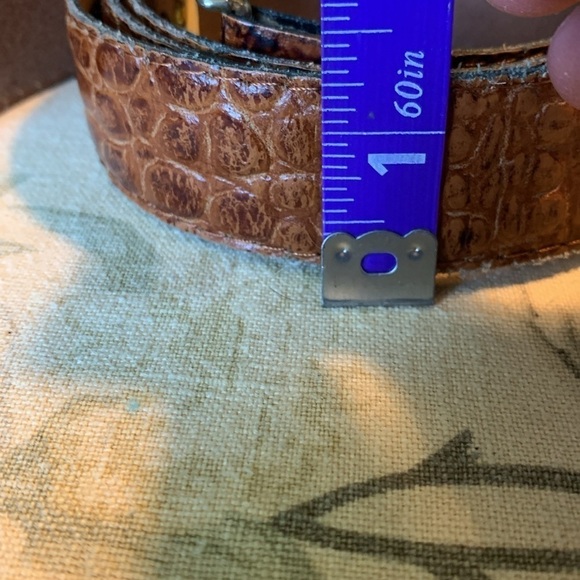 Piel Vacuno brown leather alligator look belt - Picture 9 of 9